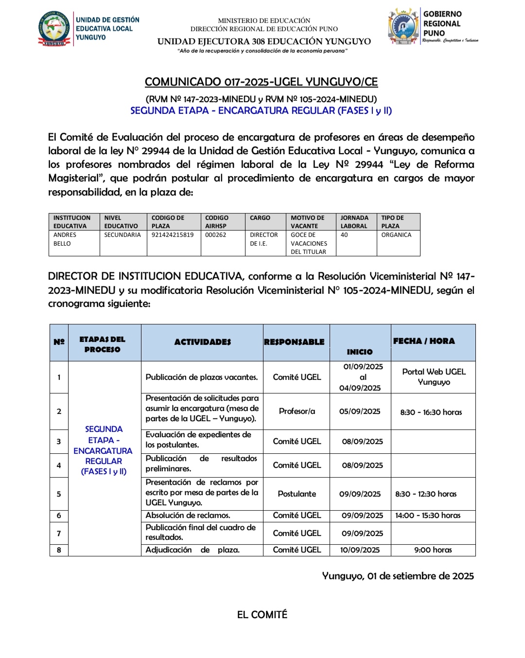 Imagen Comunicado